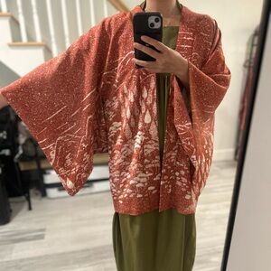 Japanese one of a kind vintage kimono / pink floral